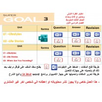 اختبار الفترة الأولى منهج Super Goal 3 - الوحدتين  او  الثلاث وحدات  ( ورقي - Forms )  الفصل الدراسي الأول + المراجعة